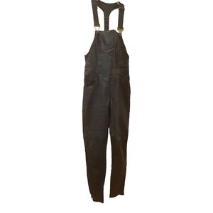 Guess Women's Black Leather Overalls